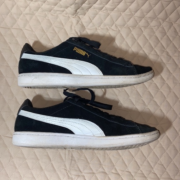 PUMA “Vikky” Softfoam Jersey 
Sneaker/Tennis Sz 8.5 Genuine Suede Black Color - Picture 4 of 6